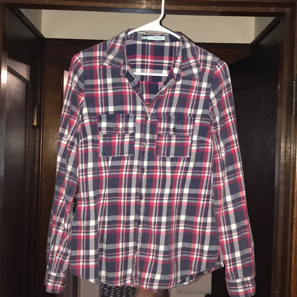 Maurice’s flannel pink purple and white adorable!!